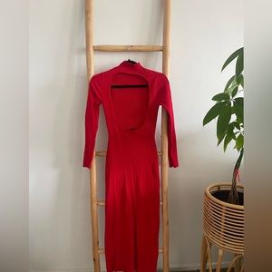 Open back red Zara dress